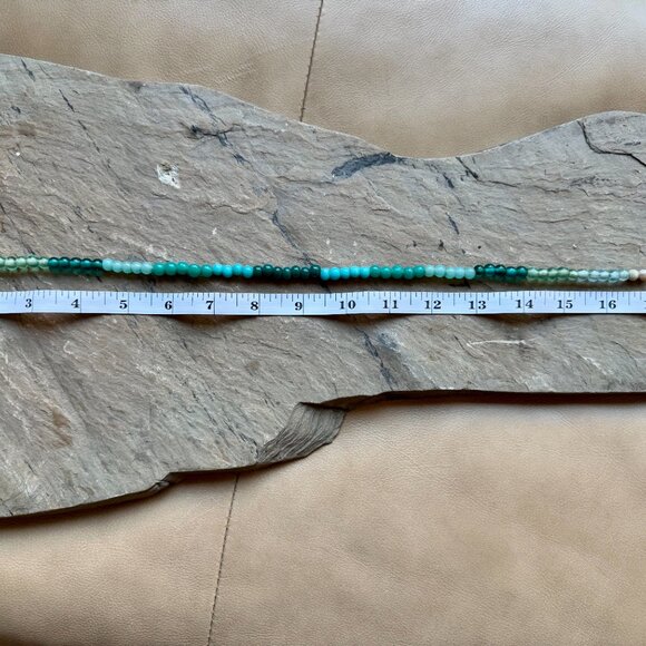 Handmade Gradient Glass Beaded Necklace — Turquoise & Sea Green - Picture 2 of 3